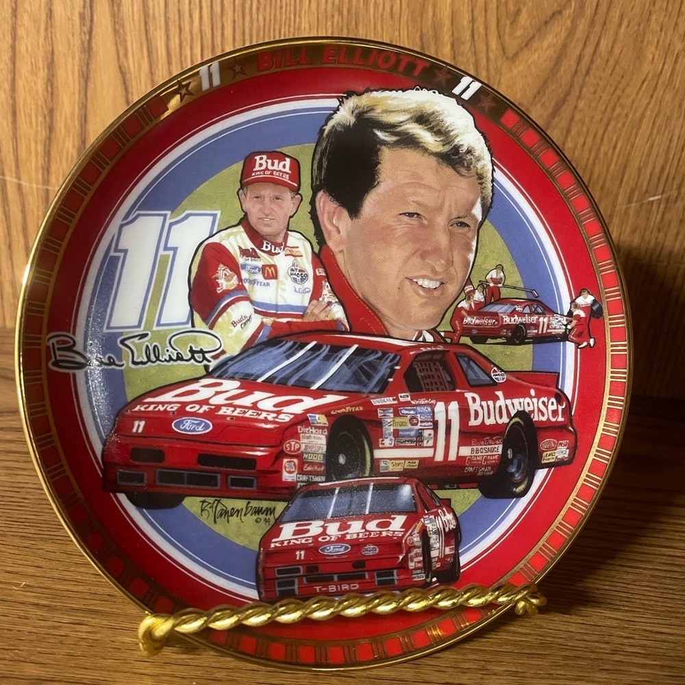 Vintage Bill Elliott Budweiser Collectible Plate